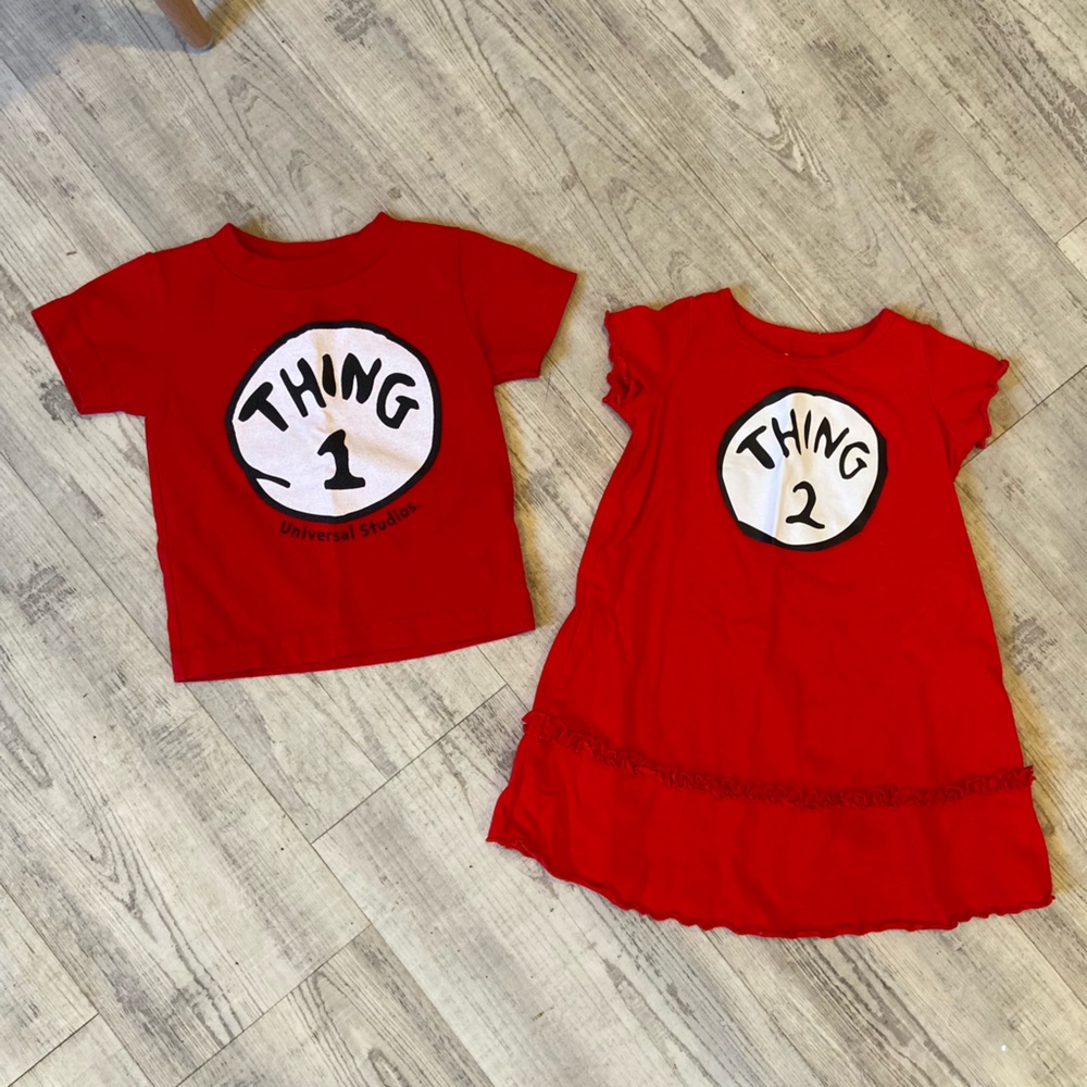 Twin Boy Girl Matching Set Thing 1/Thing 2